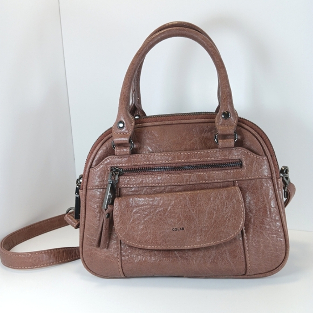 Colab Brown Faux Leather Shoulder Bag Women's Purse